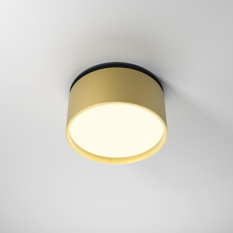 Встраиваемый светильник 8,5*8,5*6,6 см, LED, 12W, 3000К, Maytoni Technical ONDA DL024-12W3K-BMG золото матовое
