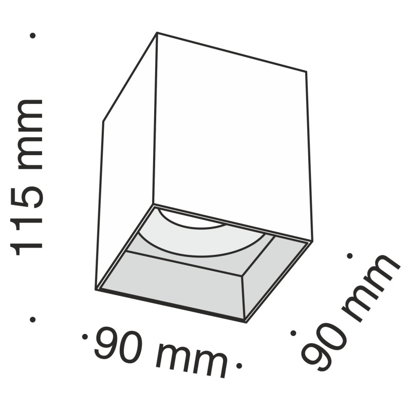 Светильник 9*9 см, GU10 50W, Maytoni Alfa C015CL-01W, белый
