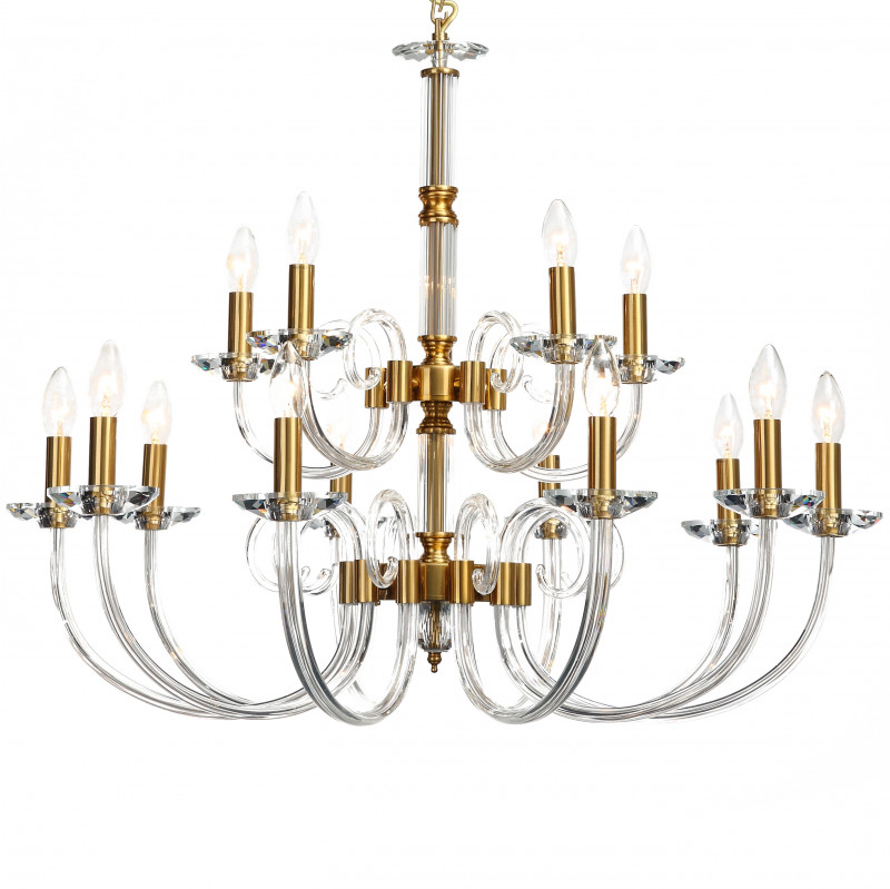 Подвесная люстра Stilfort Glass 1050/03/15P, диаметр 85 см, золото