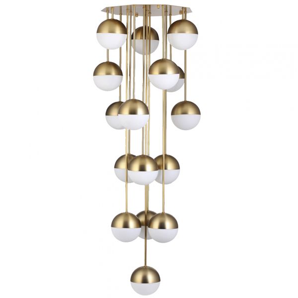 Светильник Italian Globe Cedar Moss Light 16 55*55*150 см, 16*E14*40W, ImperiumLoft 40.1670.СH.20.RU, Латунь