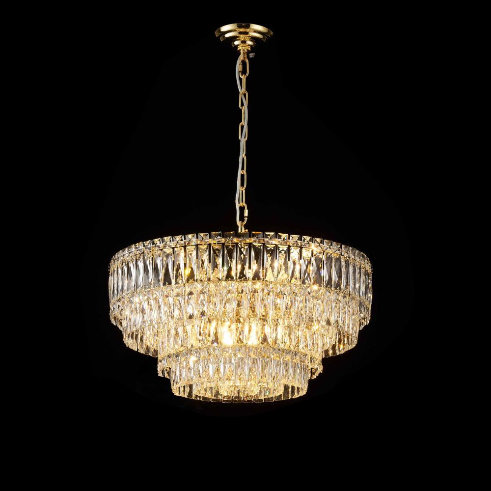 Люстра Ø600 x H290 (530) мм, E14 12*40W (480W) NewRgy H GOLD (Золото) T10-ф600*H290(530) H GOLD