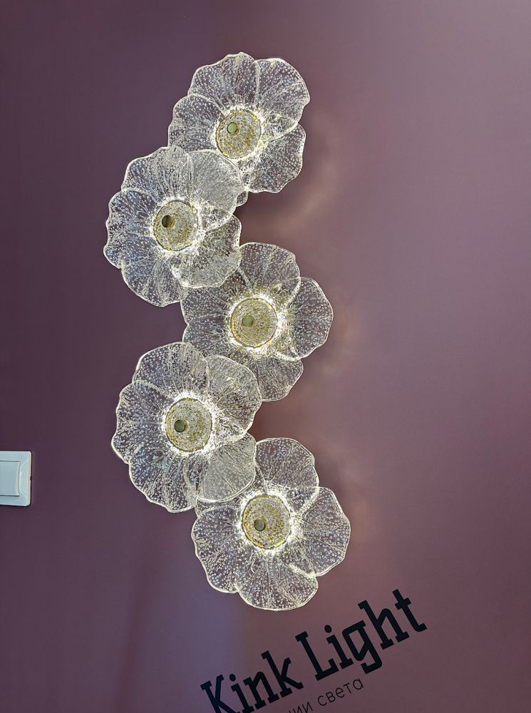 Настенный светильник 45 см, 6W, 3000K, Kink Light Грея 07601-3W,36, латунь