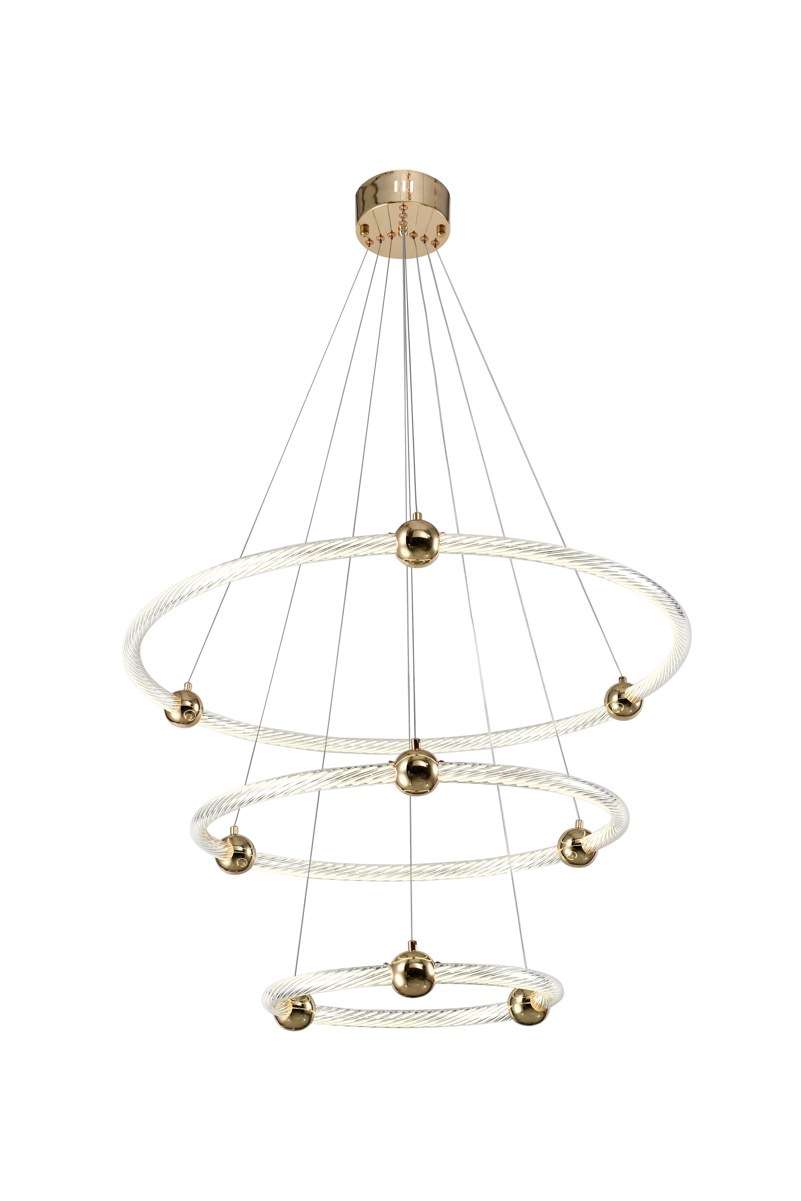 Светильник подвесной 20*20 см, LED 171W 4000K золото Zortes Auralia ZRS.57790.171