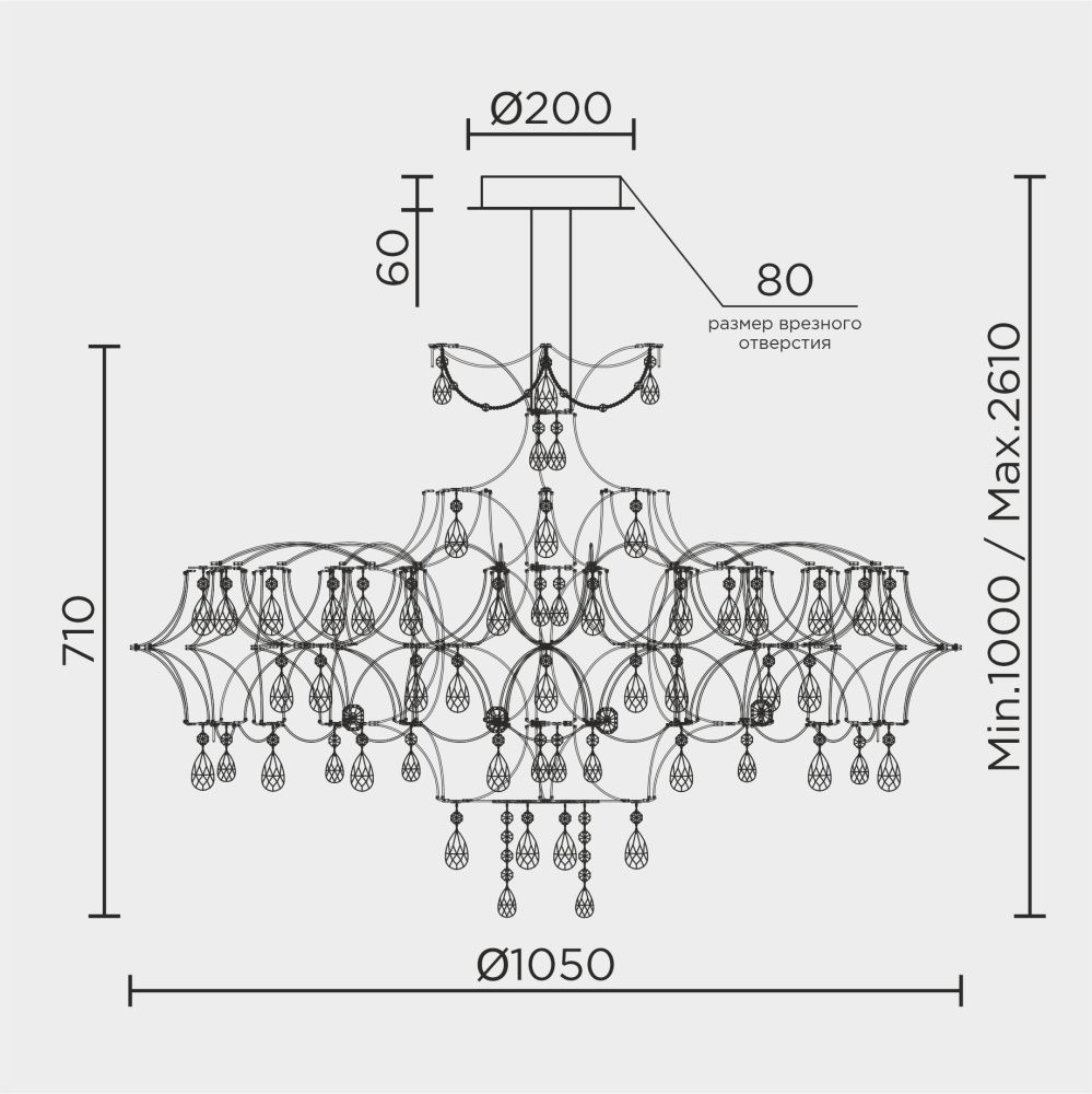 Подвесная люстра MODELUX premium  ML.7815.1050P GD