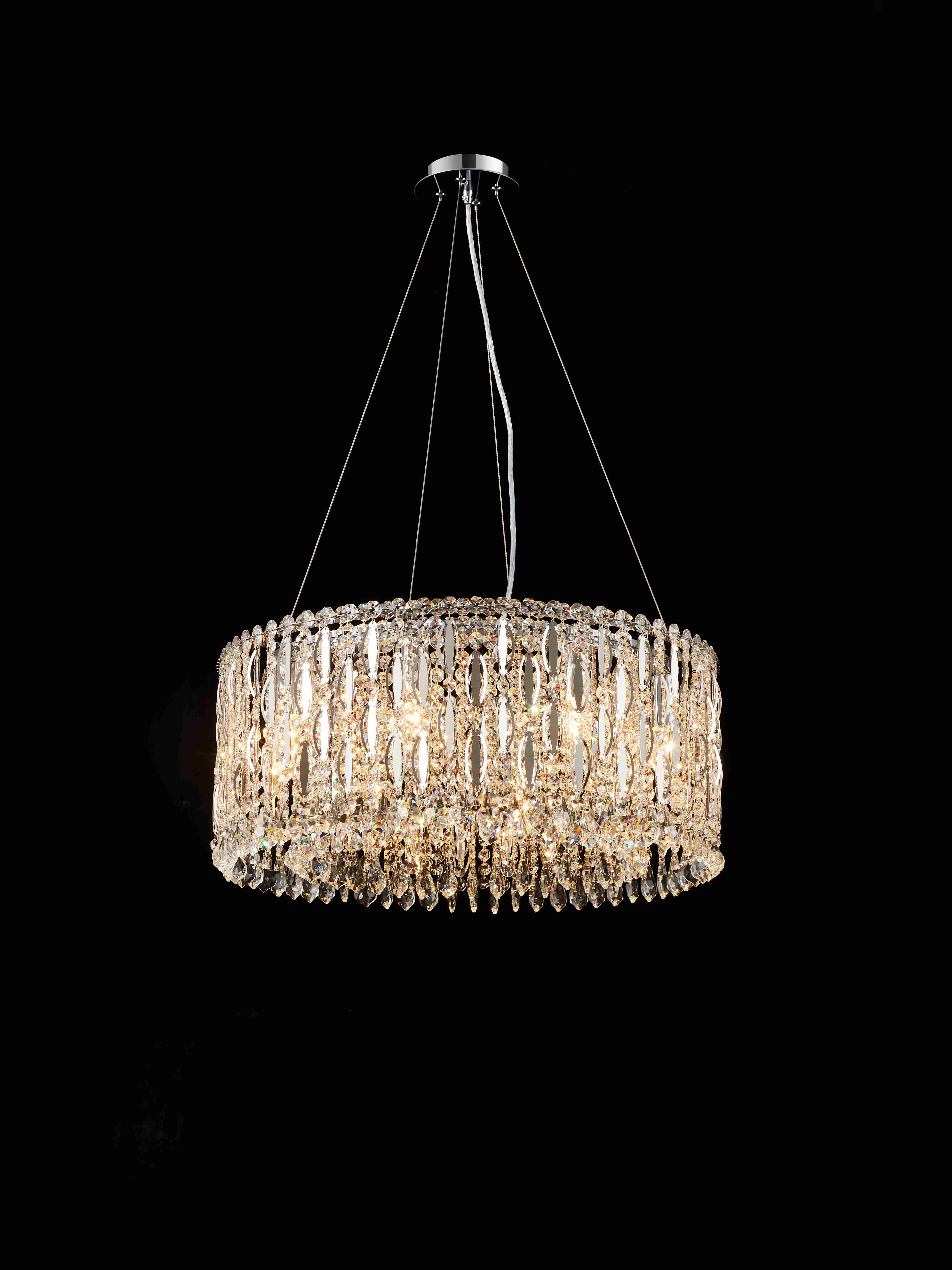 Люстра 600*250, 8*E14, 40W NewRgy Cristallo M27-ф600*H250 CHROME, Хром