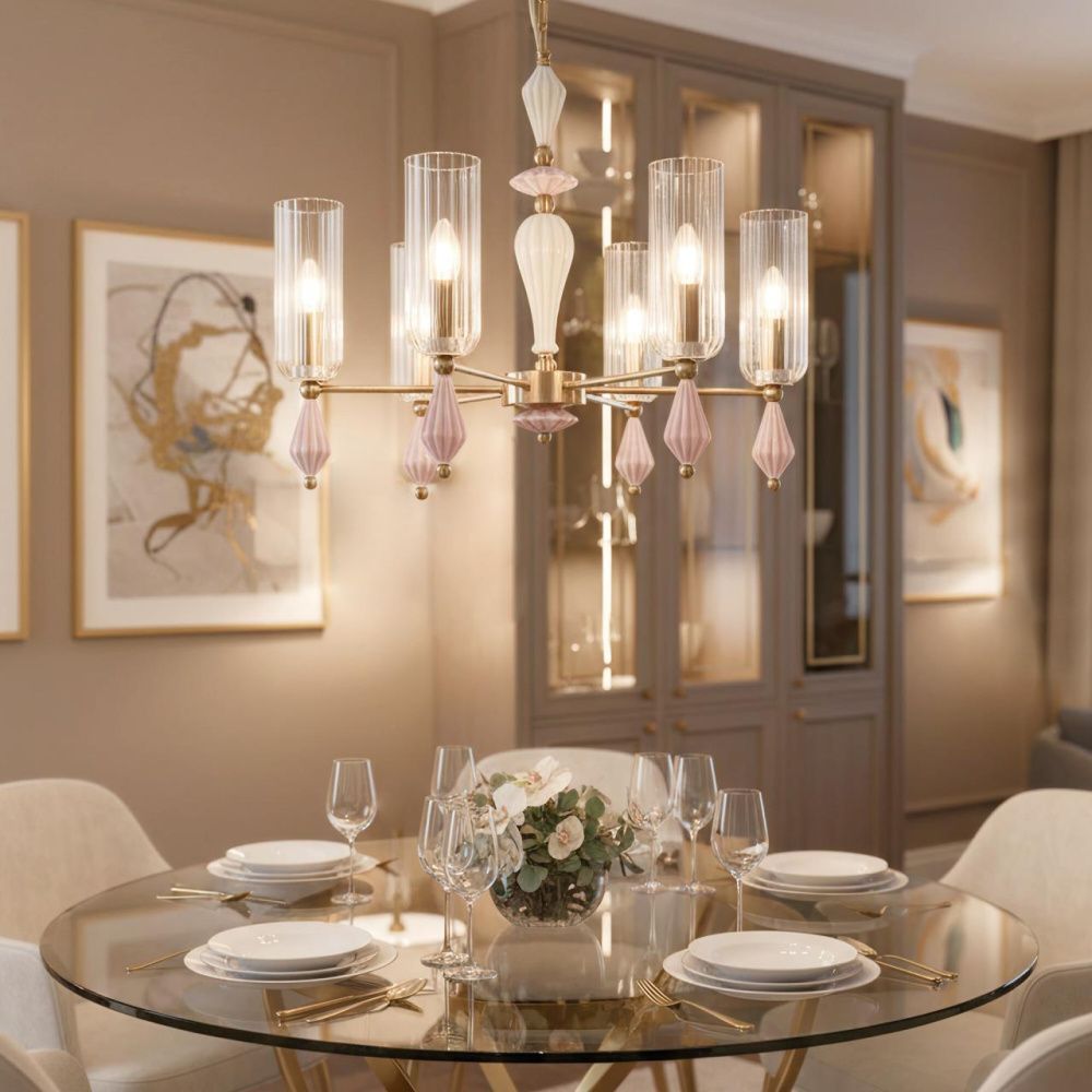 Люстра подвесная, диаметр 60 см,  Citilux FERNET CL254160, латунь