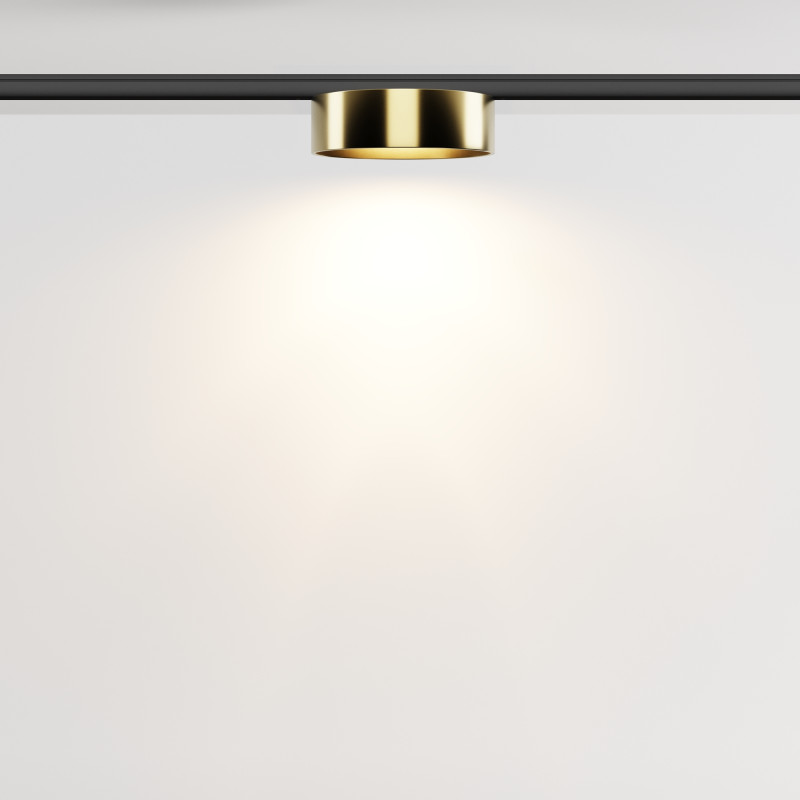 Трековый светильник 11,3*3,4 см, LED 12W 3000K Maytoni Technical Accessories for tracks Levity Zon TR189-1-12W3K-BBS черный и Латунь