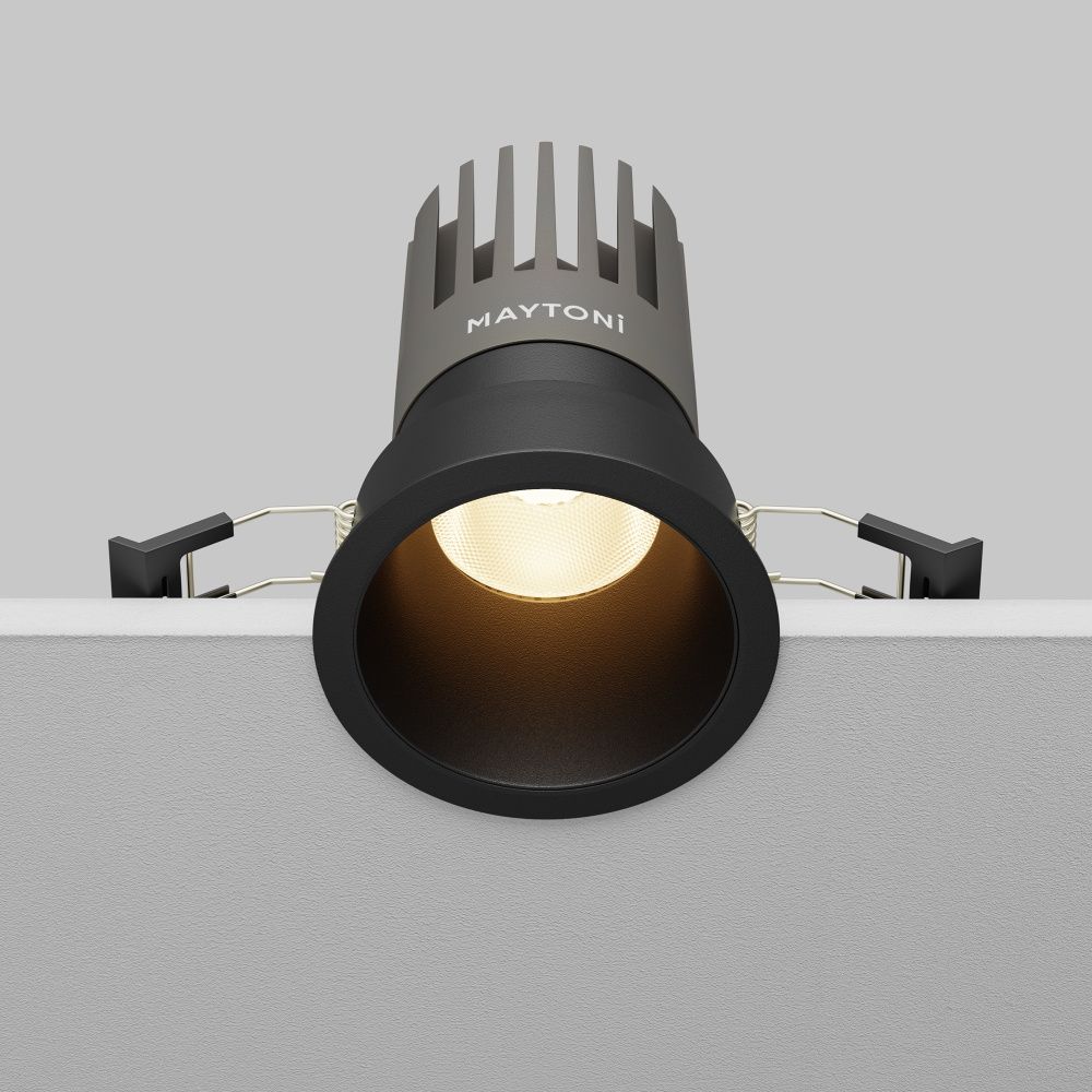 Встраиваемый светильник 8*11 см, вр 7 см, *LED*15W, 3000K, Maytoni Dip DL118-15W-3K-B, Черный