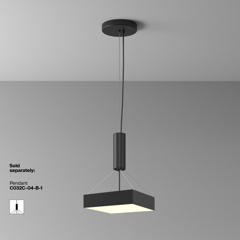 Накладной светильник 30*30*6 см, LED, 36W, 3000К, Maytoni Technical Zon C032CL-36W3K-SQ-B черный