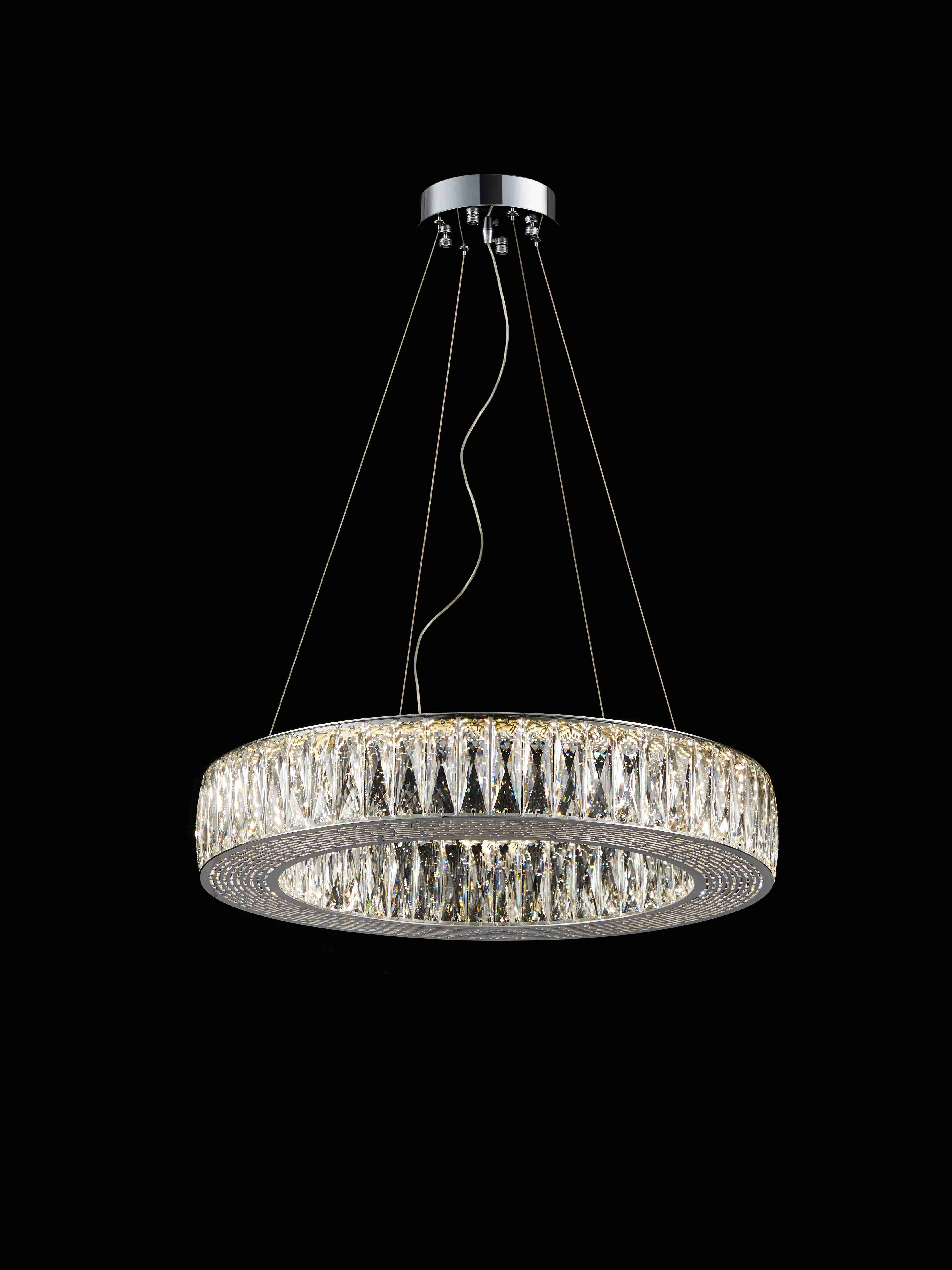 Люстра 600*100, LED, 118W 4000K NewRgy Cristallo E76-ф600*H100 CHROME, Хром