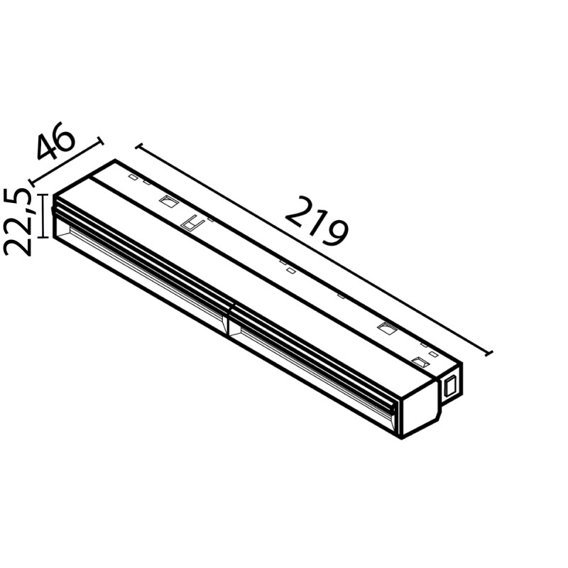 Светильник на шине 21,9*2,2*4,6 см, LED, 12W, 3000К, Maytoni Technical Parete TR106-2-12W3K-B черный