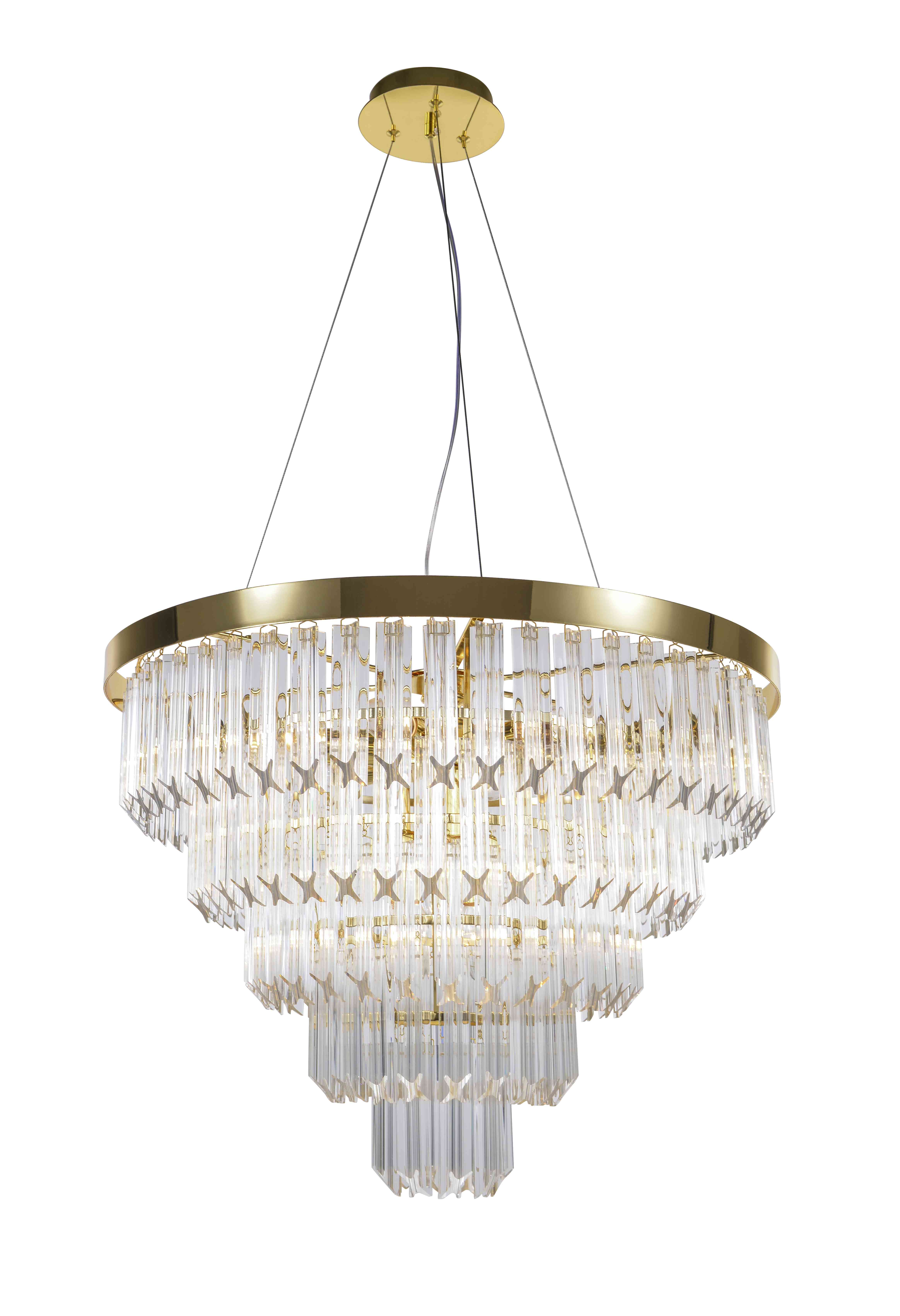 Люстра 600*450-800, 10*E14, 40W NewRgy Cristallo 5731E/10 GOLD+CLEAR, Золото+прозрачный