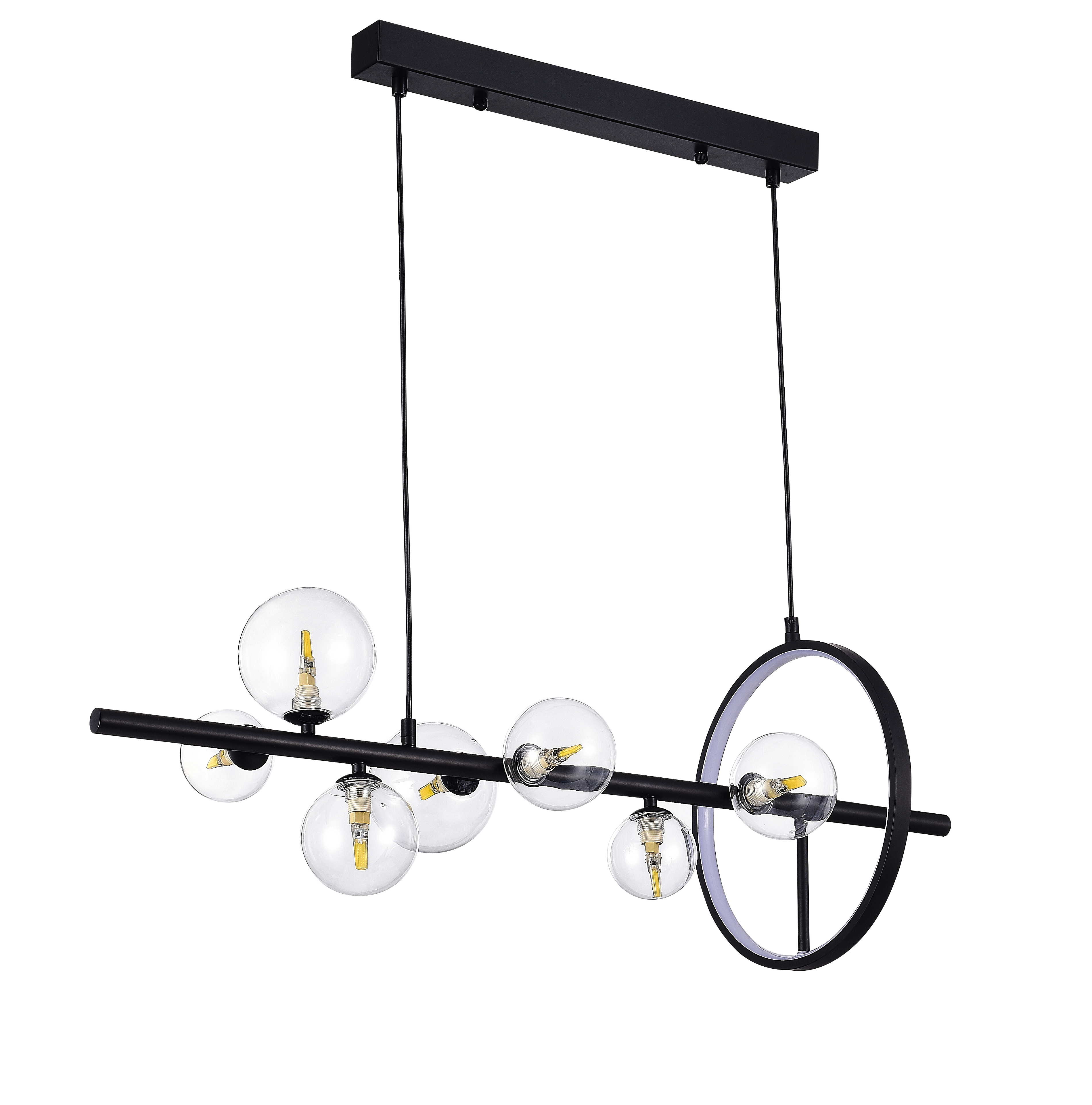 Люстра  900*280*300-1500, G9 x 7+LED*17W*G9, 21W NewRgy LOFT D2031L-DWS-7 BLACK, Черный