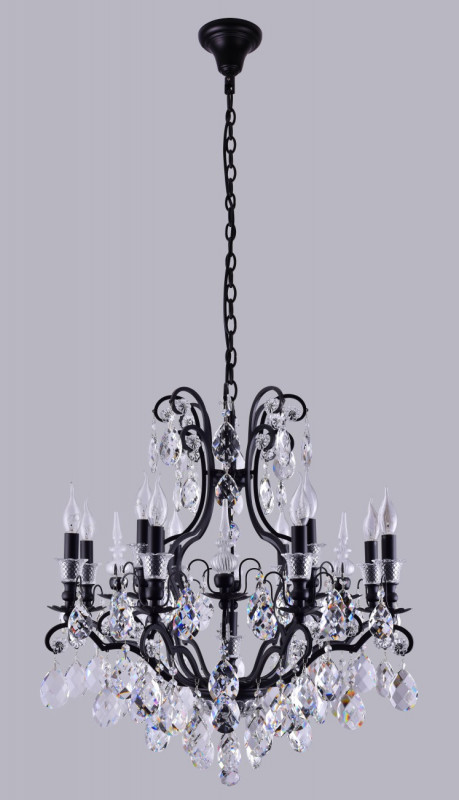 Люстра 70 см, Crystal Lux MAGNIFICO SP13 BLACK/TRANSPARENT Черный