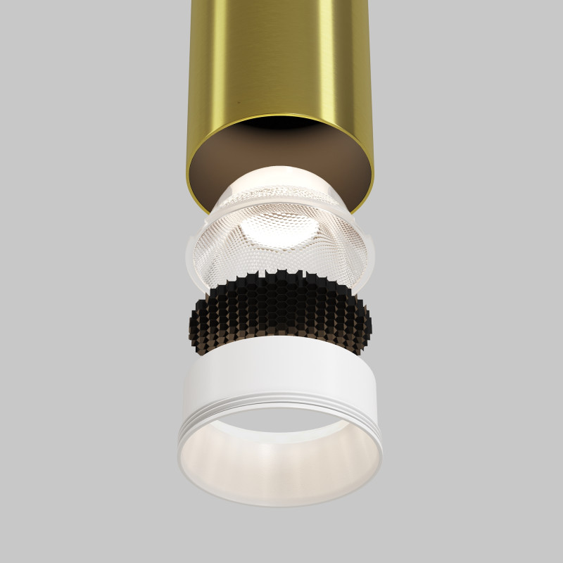 Подвесной светильник 5,2*5,2*30 см, LED, 12W, 3000К, Maytoni Technical FOCUS LED P072PL-L12W3K-BS латунный