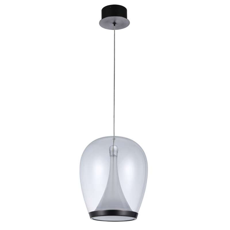 Светильник подвесной 25*30 см, 1 LED*20W, 4000 К, Divinare Campo 5875/09 SP-20, Прозрачный