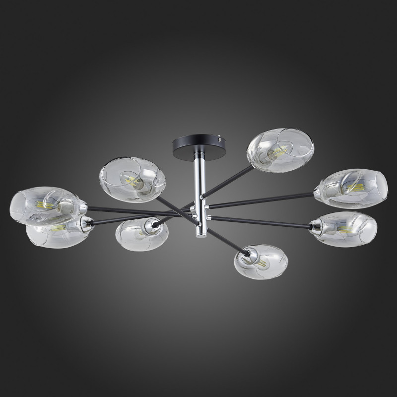 Люстра потолочная 84 см,  EVOLUCE GLOA SLE155512-08 Черный, Хром