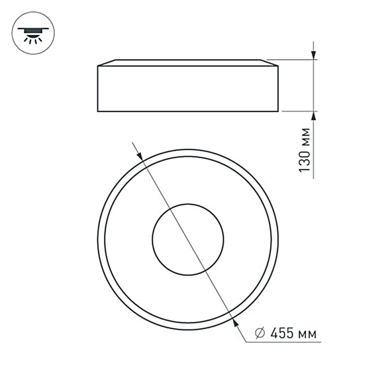 Накладной светильник Arlight 022135(1) *45,5*13 см, 33W, белый (теплый)K,