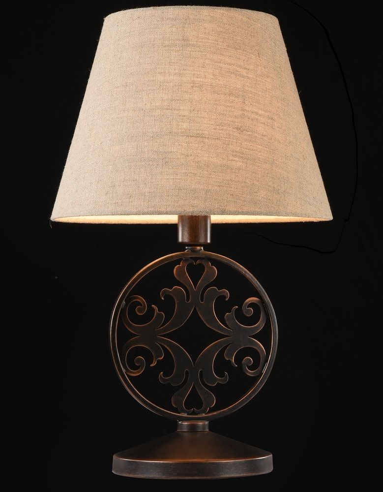 Интерьерная настольная лампа Maytoni Rustika H899-22-R, диаметр 35 см, коричневый
