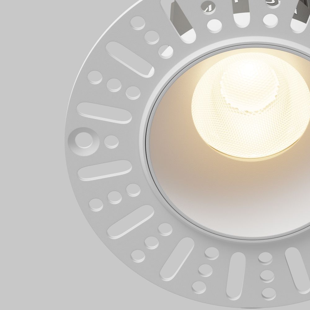 Встраиваемый светильник 9*8 см, вр 6 см, *LED*10W, 3000K, Maytoni Dip DL119-10W-3K-TRS-W, Белый