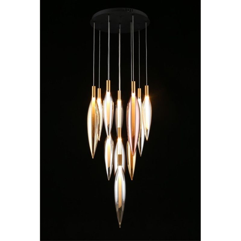 Каскадная люстра 50*100-250 см 47W, 3000K, Aployt Emilin APL.854.06.47, черный