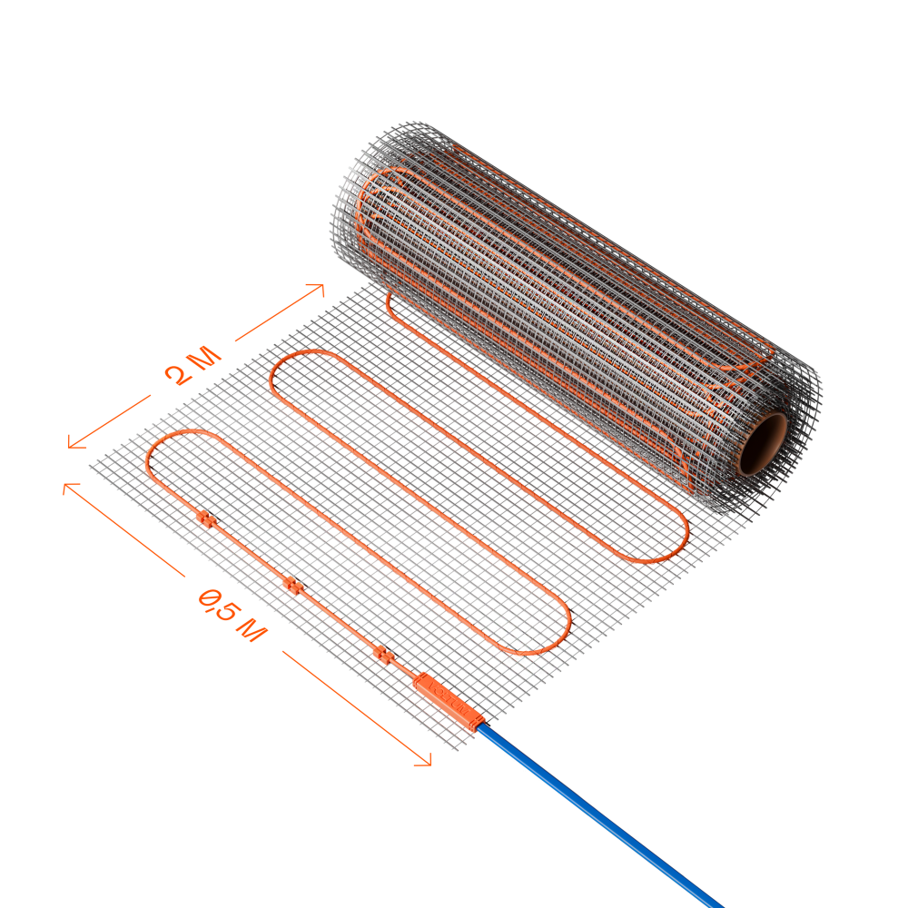 Нагревательный мат VLT01-150-1.0, 1 м2, 150 вт/м Voltum VLT01-150-1.0
