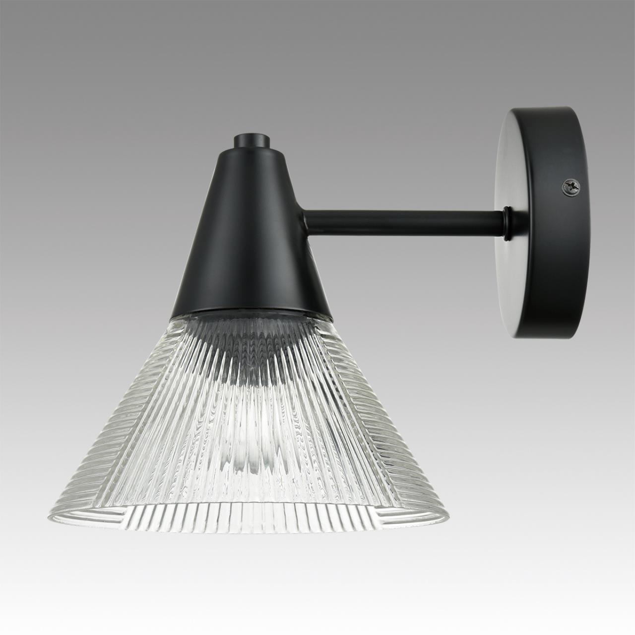 Бра 17*17,5 см, 1*E27 Lumion CORNE 6595/1W черный, прозрачный