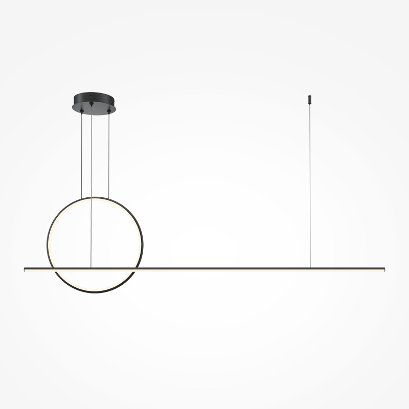 Подвесной светильник 143*11,7*300 см, LED, 40W, 4000К, Maytoni Halo MOD247PL-L49BK черный