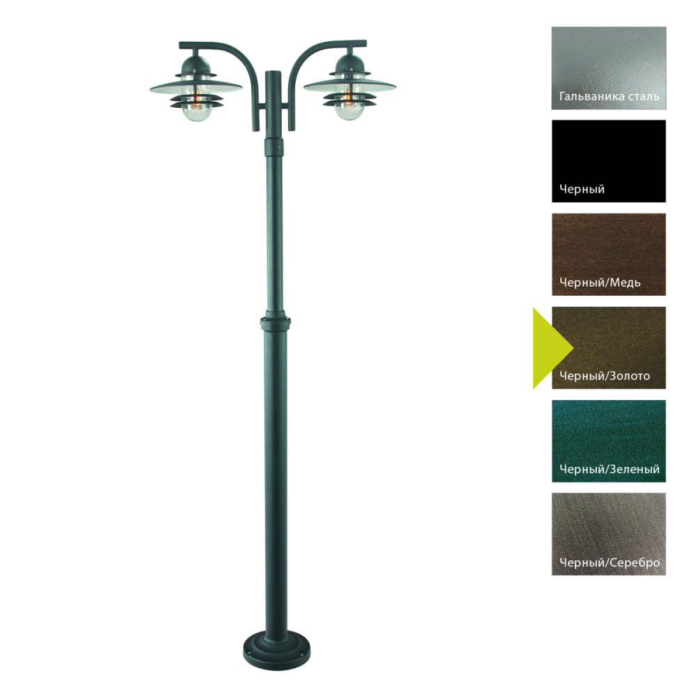Фонарный столб 29*78*170-239 см, E27*9W, Natural Concepts Norlys Oslo CL1-S, BD (Черный/Золото)
