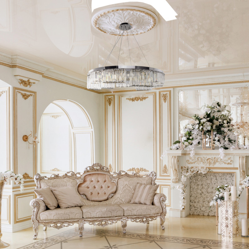 Подвесная люстра Maytoni Colline MOD083PL-09CH, диаметр 80 см, хром