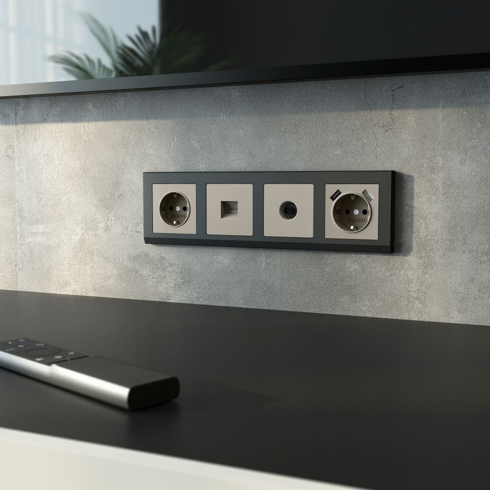 W1281004 Розетка Ethernet RJ-45, дымчатый Werkel, 4690389212000