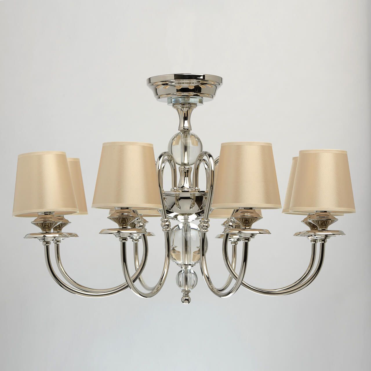 Люстра 80*145 см, 8*E14 никель/прозрачный MW-Light София 355013908