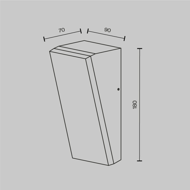 Светильник настенный 9*7*18 см, LED, 10W, 3000К, Maytoni Brick O436WL-L10GF3K1 серый