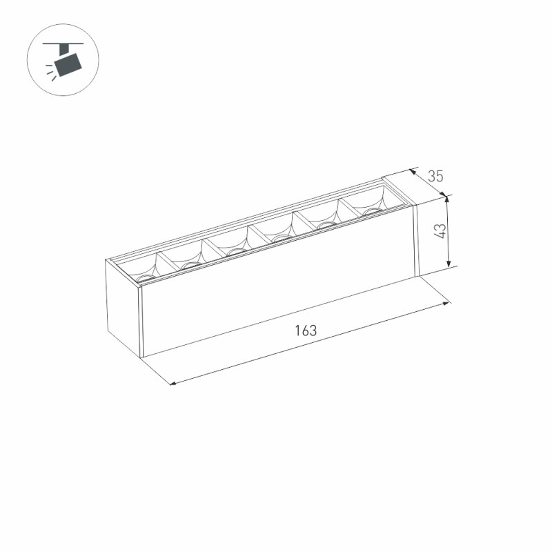 Светильник на шине Arlight 026934 16,3*3,5*4,3 см, 6W, белый (дневной)K, Светильник для магнитного шинопровода