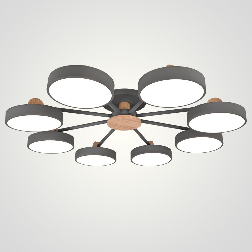 Потолочная люстра MOVE 8 Gray 98*98*18 см, 8*LED*12W, 3000, 4000, 5000K, ImperiumLoft MOVE_01, Серый