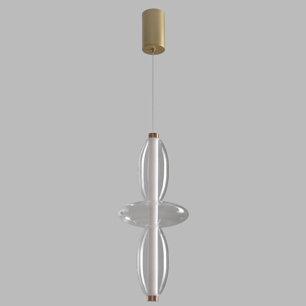 Светильник 18 см, 14W, 3000K, Crystal Lux QUASAR SP14W LED TRANSPARENT, золото