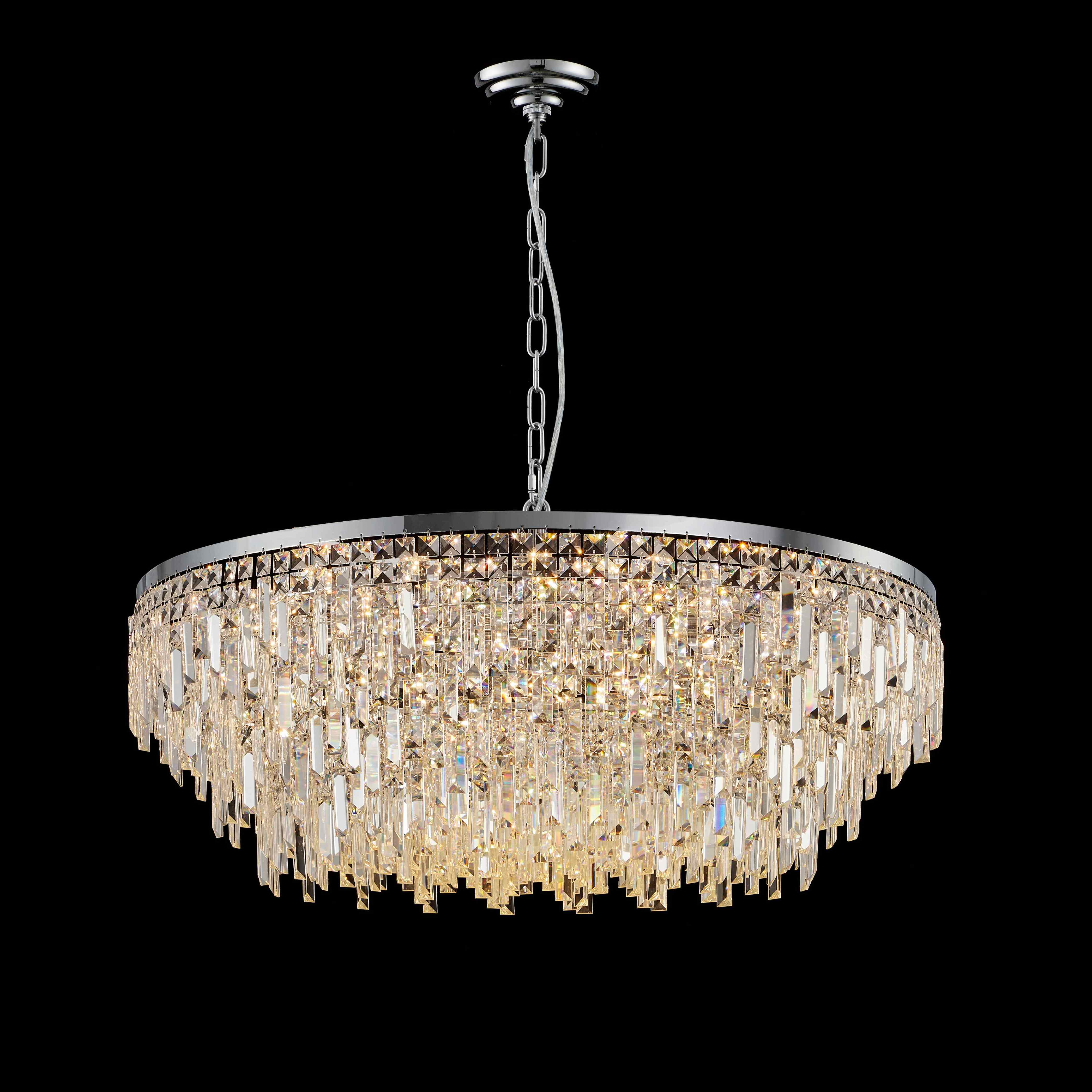 Люстра  1000*350, 24*E14, 40W NewRgy Cristallo F7-ф1000*H350 CHROME, Хром