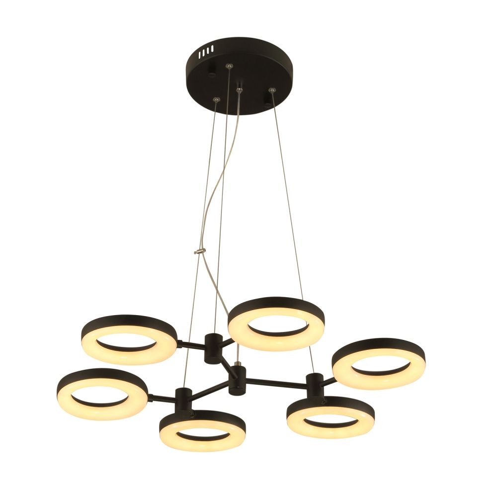 Люстра 65,5*65*120 см, 6*LED*51W, 3000K Gerhort G61296/12BK, Черный