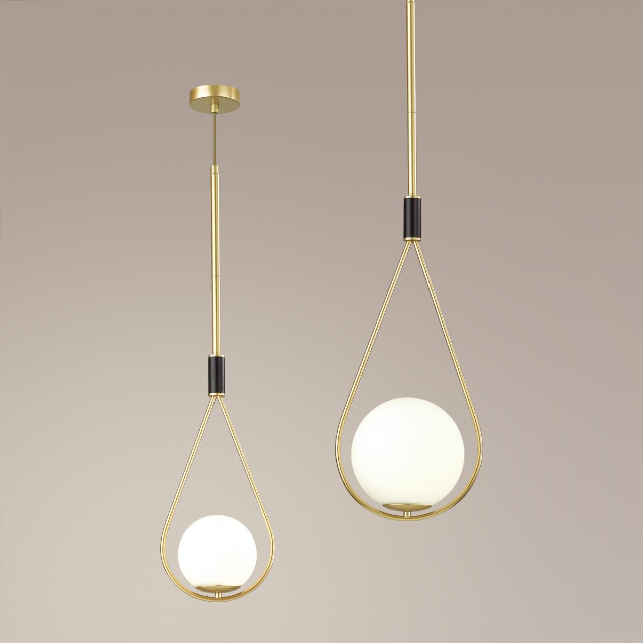 Светильник подвесной 22 см Odeon Light Flari 4810/1, черный-золото