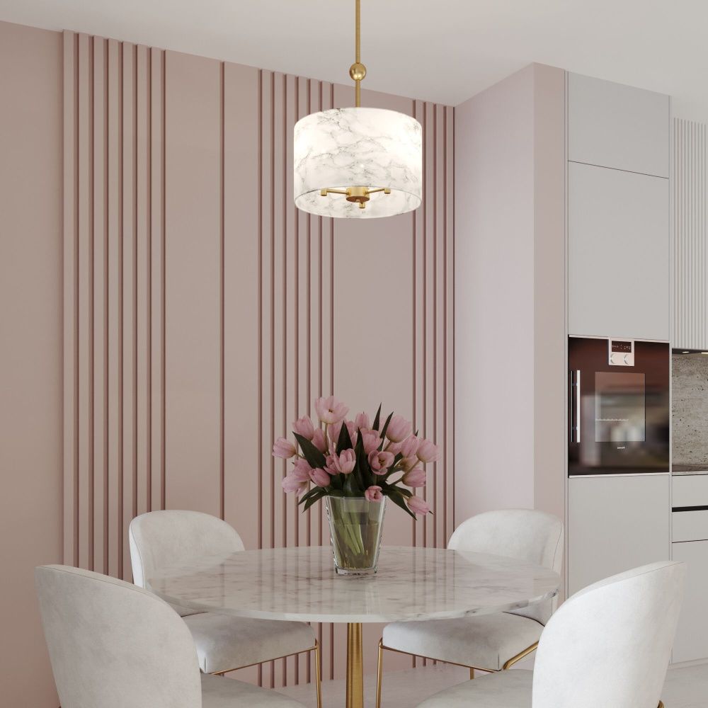 Светильник 38*38*69 см, 3*E14*40W, Eurosvet Brume 60174/3, латунь, a069023