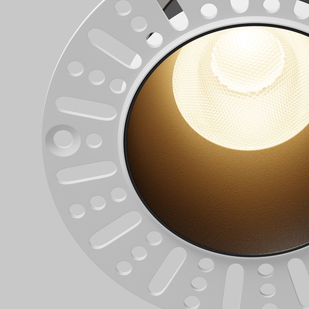 Встраиваемый светильник 10*11 см, вр 7 см, *LED*15W, 3000K, Maytoni Dip DL122-15W-3K-TRS-B, Черный