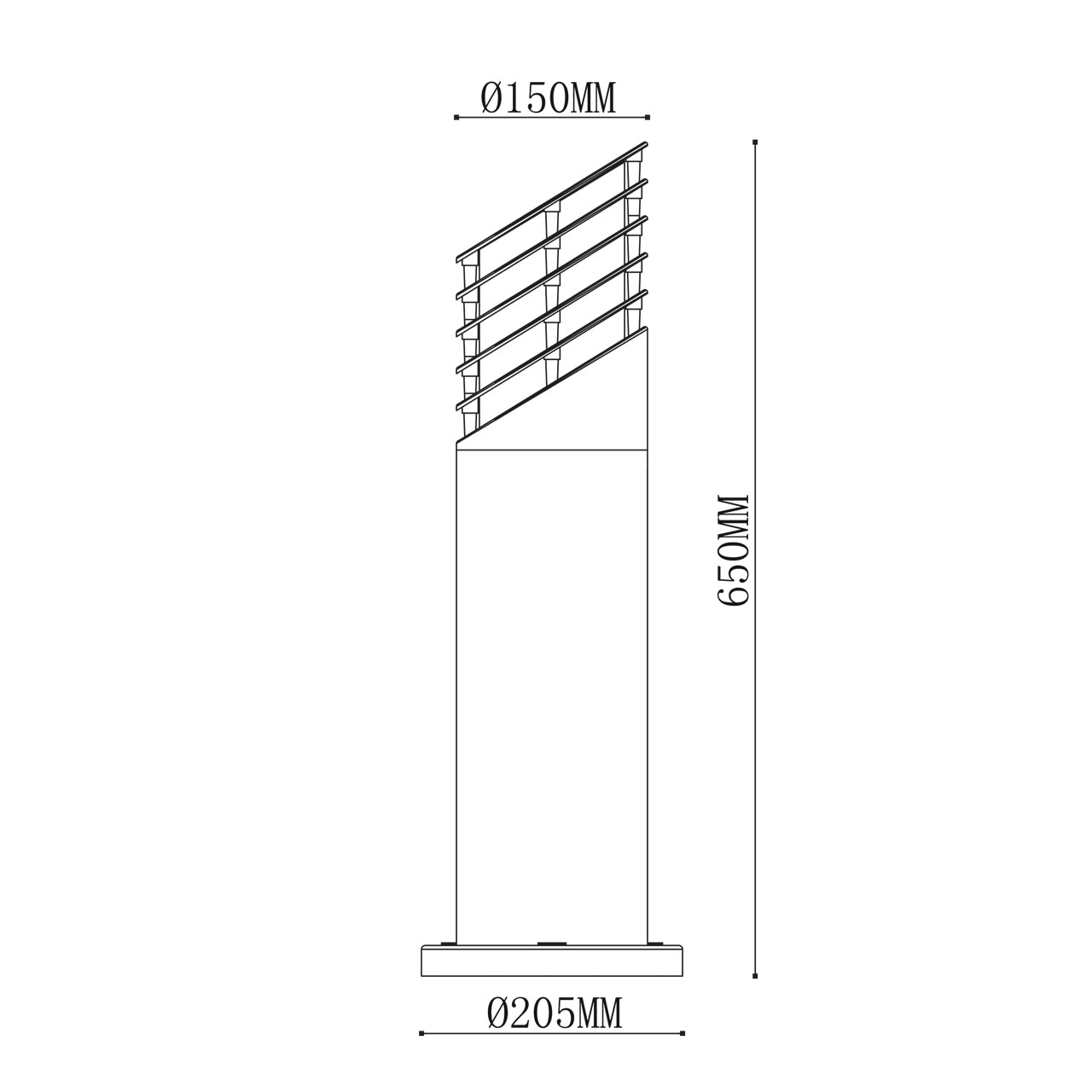 Светильник 21*66 см, 1*E27 черный De Markt Уран 803040401