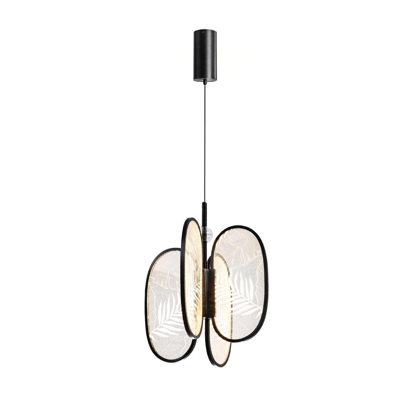 Подвесной светильник 32,5*180 см, 1 LED*38W, 3000 К, Odeon Light Piuma, черный 6665/38L