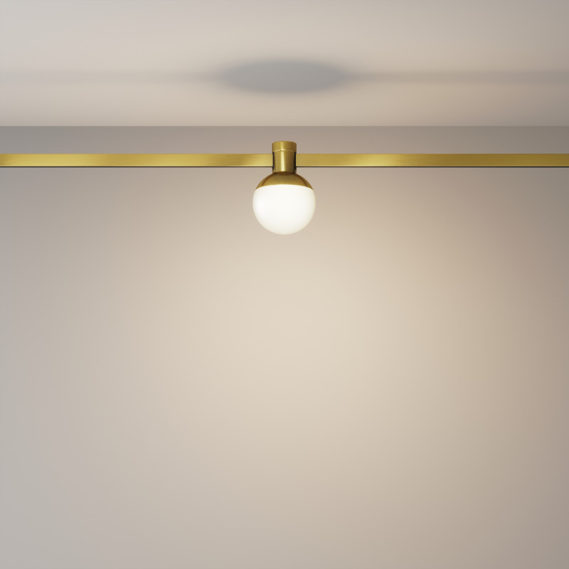 Трековый магнитный светодиодный светильник 8 см, 5W, 3000K, Maytoni Flarity Luna TR149-1-5W3K-BS, латунь