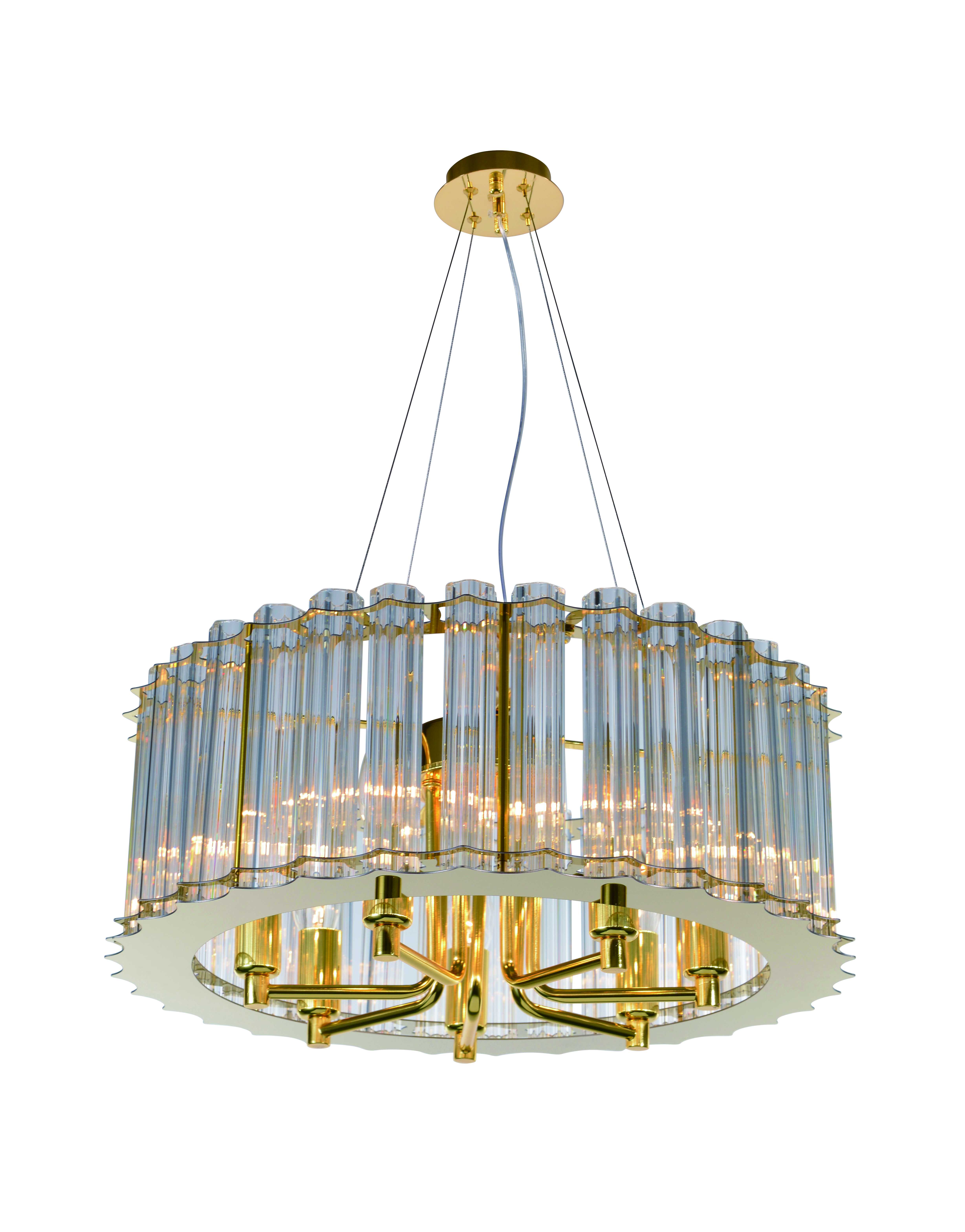 Люстра 500*230, 7*E14, 40W NewRgy Cristallo 5752E/7 GOLD H+CLEAR, GOLD H+CLEAR