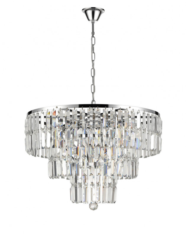 Подвесная люстра Vele Luce Fata VL3173P10, диаметр 60 см, хром