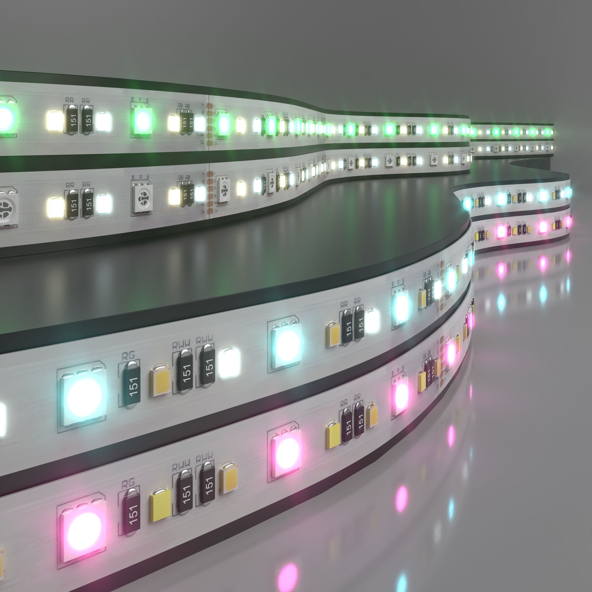 Светодиодная лента Лента светодиодная 24V 16W 90Led 5050+2835+2835 IP20 MIX RGB/теплый белый/холодный белый, 5м Elektrostandard