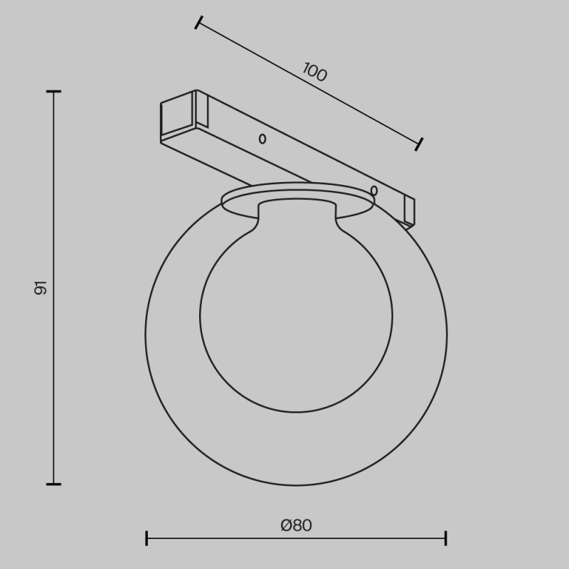 Светильник на шине 8*8*9,1 см, LED, 3000-6000К, Maytoni Technical Bubble TR181-1-4WTW-B черный