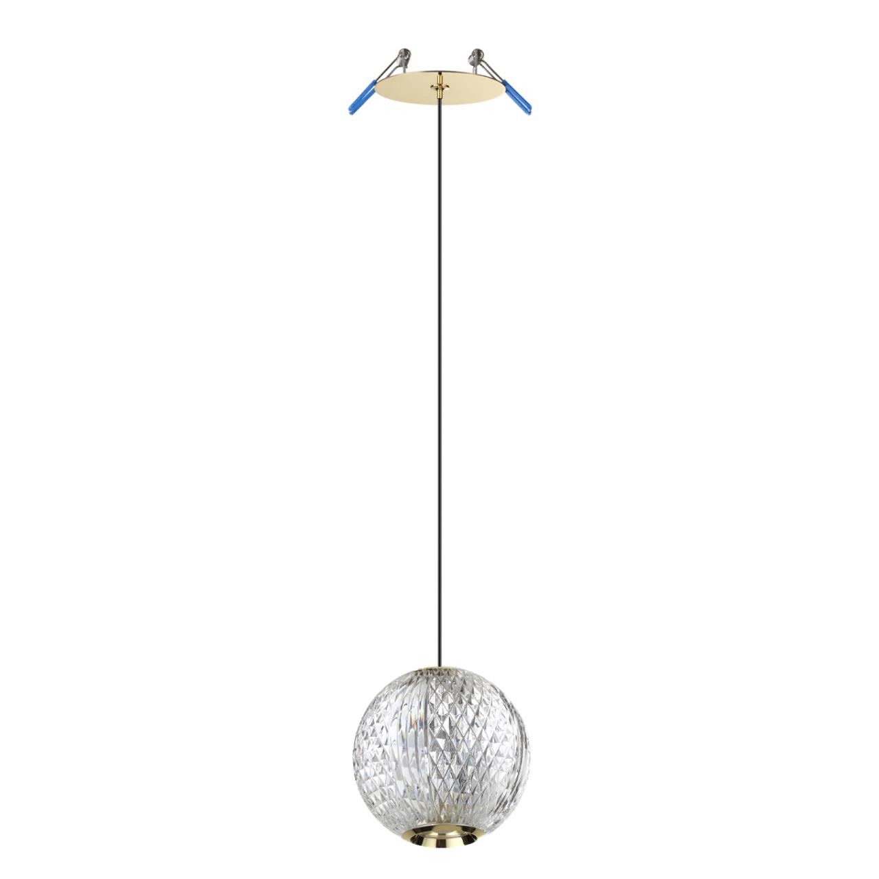 Подвес 11*11*263,5 см, 1 LED*5W, 4000 К, Odeon Light Crystal, золотой 5008/5LA