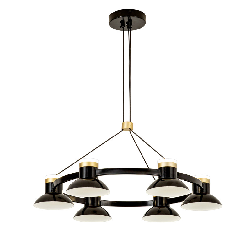 Люстра 62,5*30/180 см, 6*LED*10W Favourite 4516-6P черный/золото